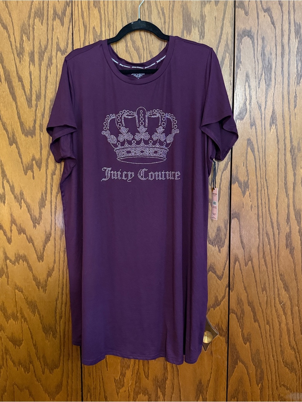 NWT Juicy Couture Crown Sleep Shirt Nightgown 1X Purple Plus Size